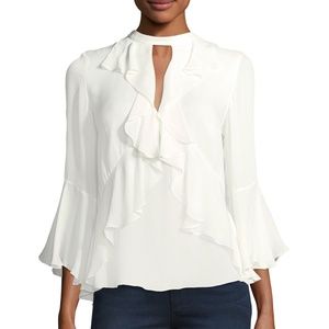✨HP✨ NWT Cinq a Sept Silk Thea Top Ivory - Size M